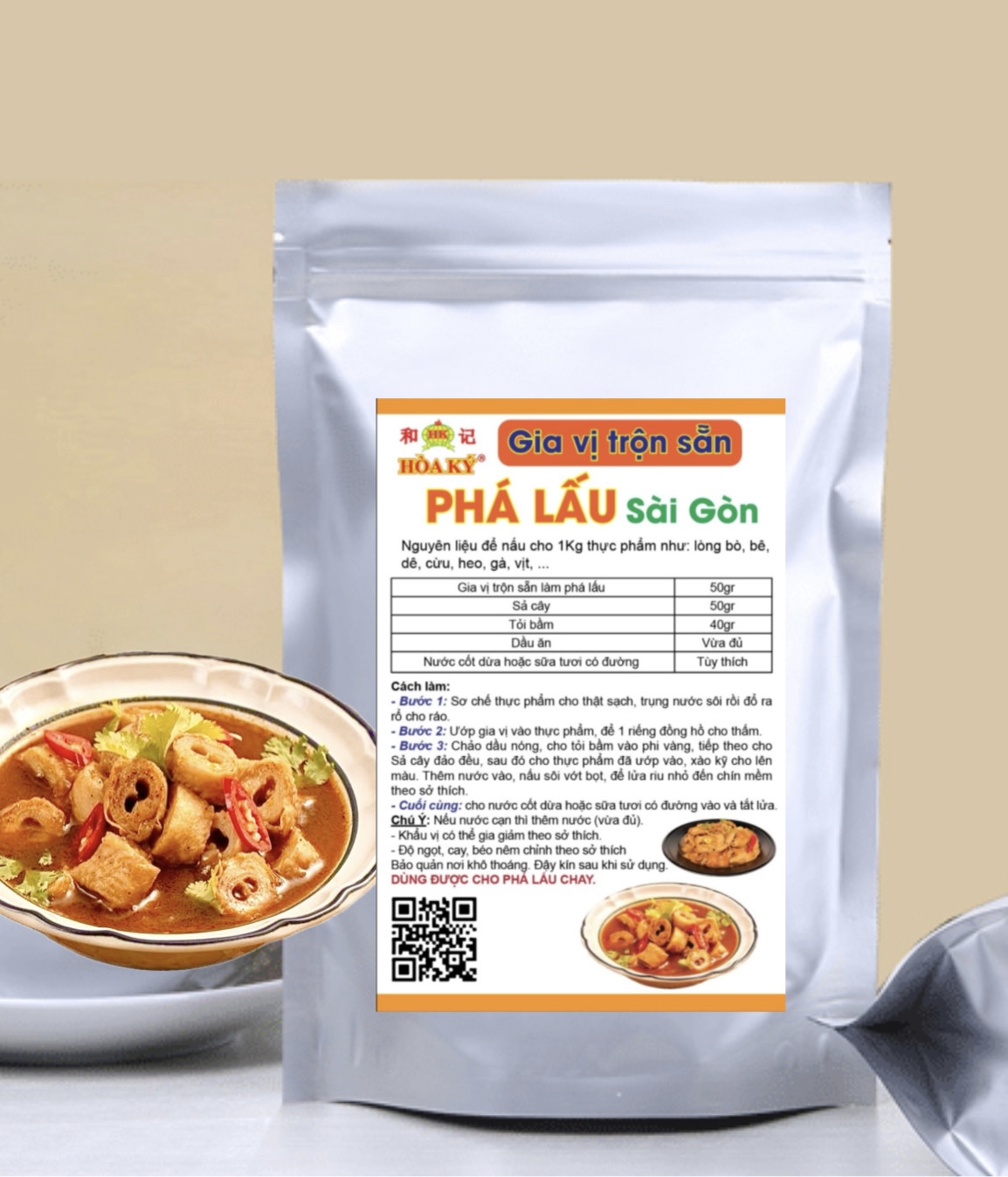 Phá lấu sài gòn gia vị trộn sẵn 200gr Hoà Ký