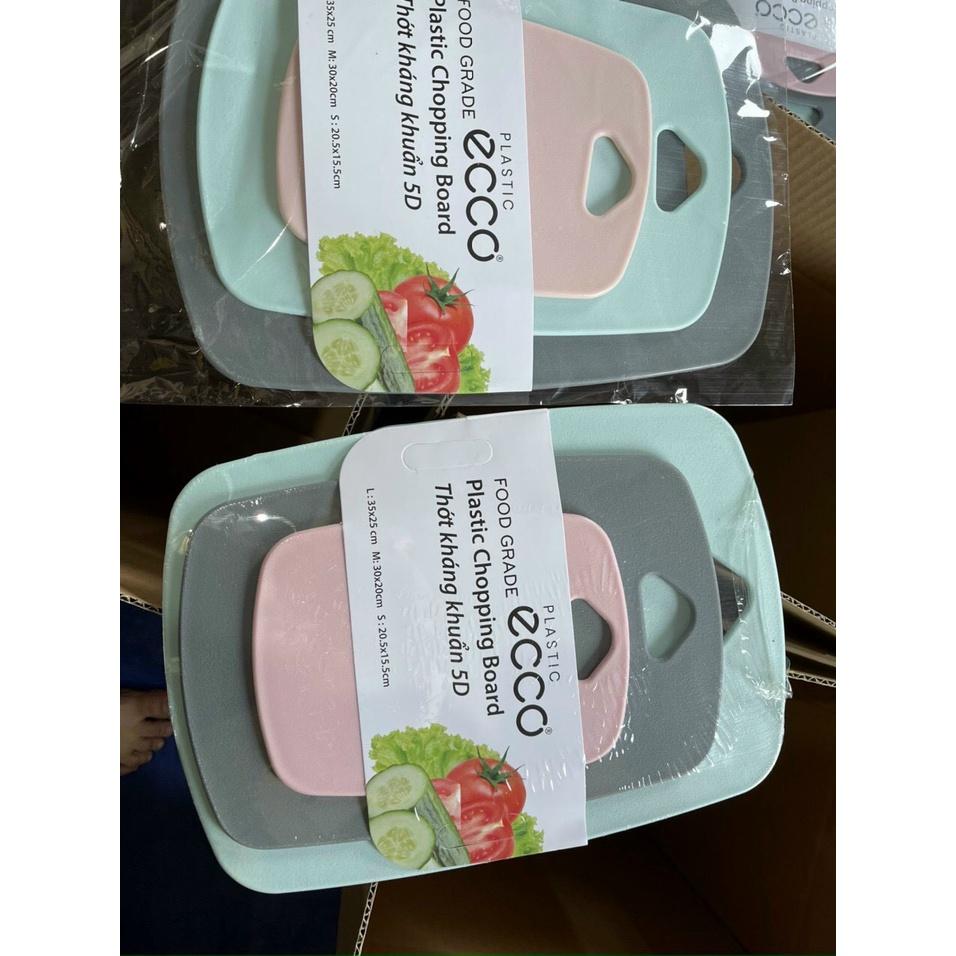 Bộ 3 thớt kháng khuẩn 5D Nhựa PP, set 3 kích thước chống xước chống trơn trượt, dễ vệ sinh