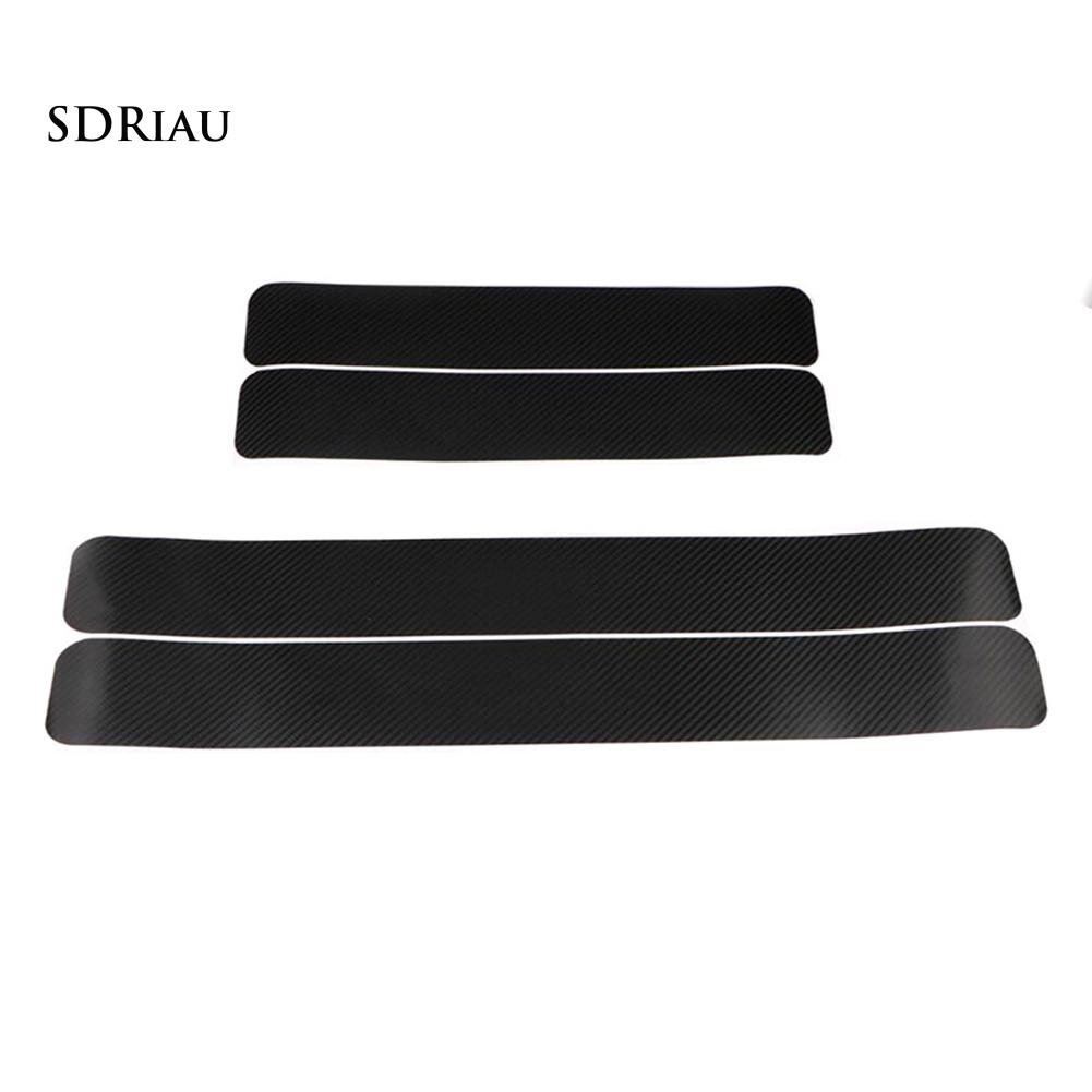 Set 4 Miếng Dán Carbon Bảo Vệ Bàn Đạp Cửa Xe Ô Tô Kèm Phụ Kiện