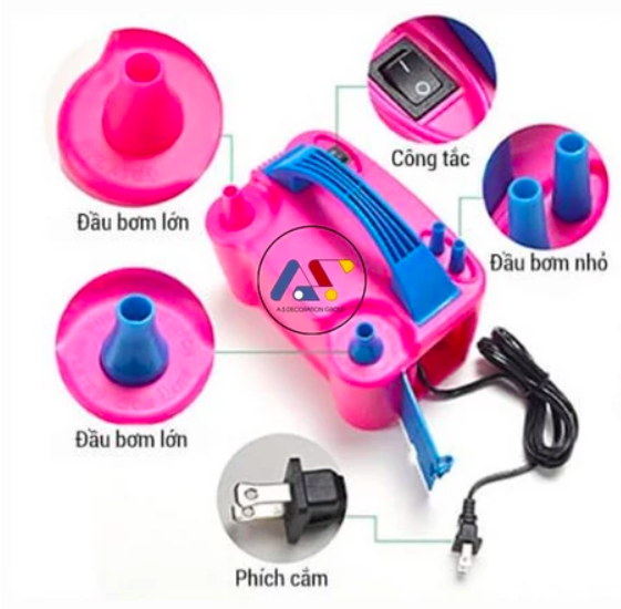 Bơm Bóng bay Bằng Điện siêu bền (Bơm 2 bóng 1 lần) - Trang trí sinh nhật