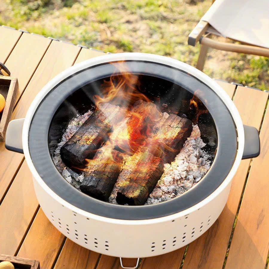 Bếp nướng than hoa không khói, lò nướng thịt cao cấp chất liệu thép chịu nhiệt có chân phụ nhỏ gọn, chắc chắn, an toàn