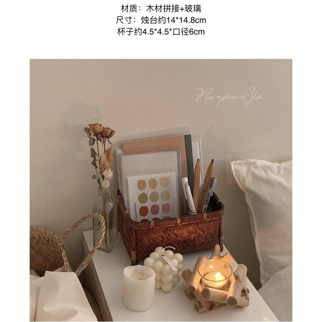 Giá gỗ đặt nến trang trí mẫu đẹp