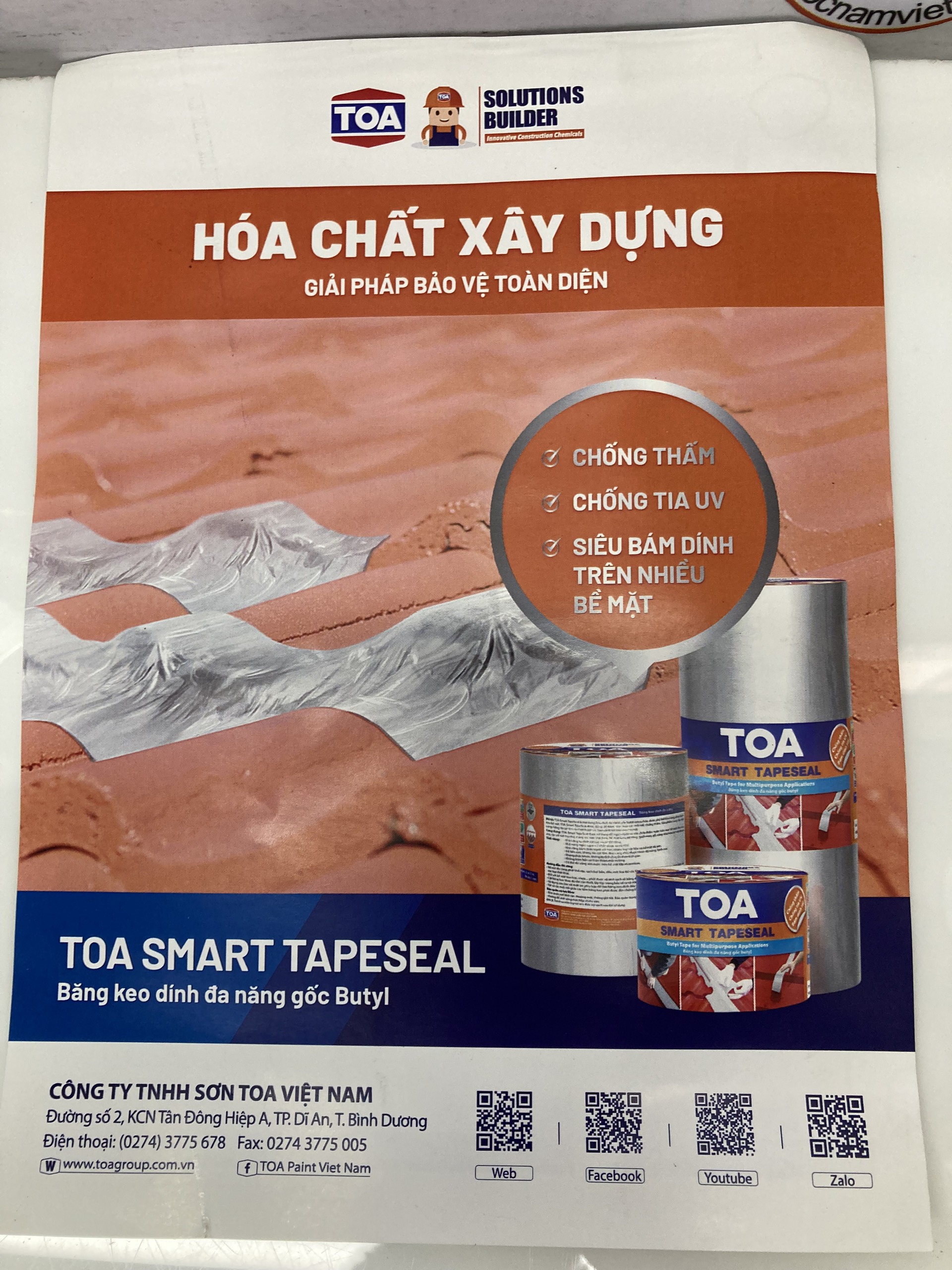 Keo chống thấm, Chống dột TOA Smart TapeSeal (R10cm x D 3m)