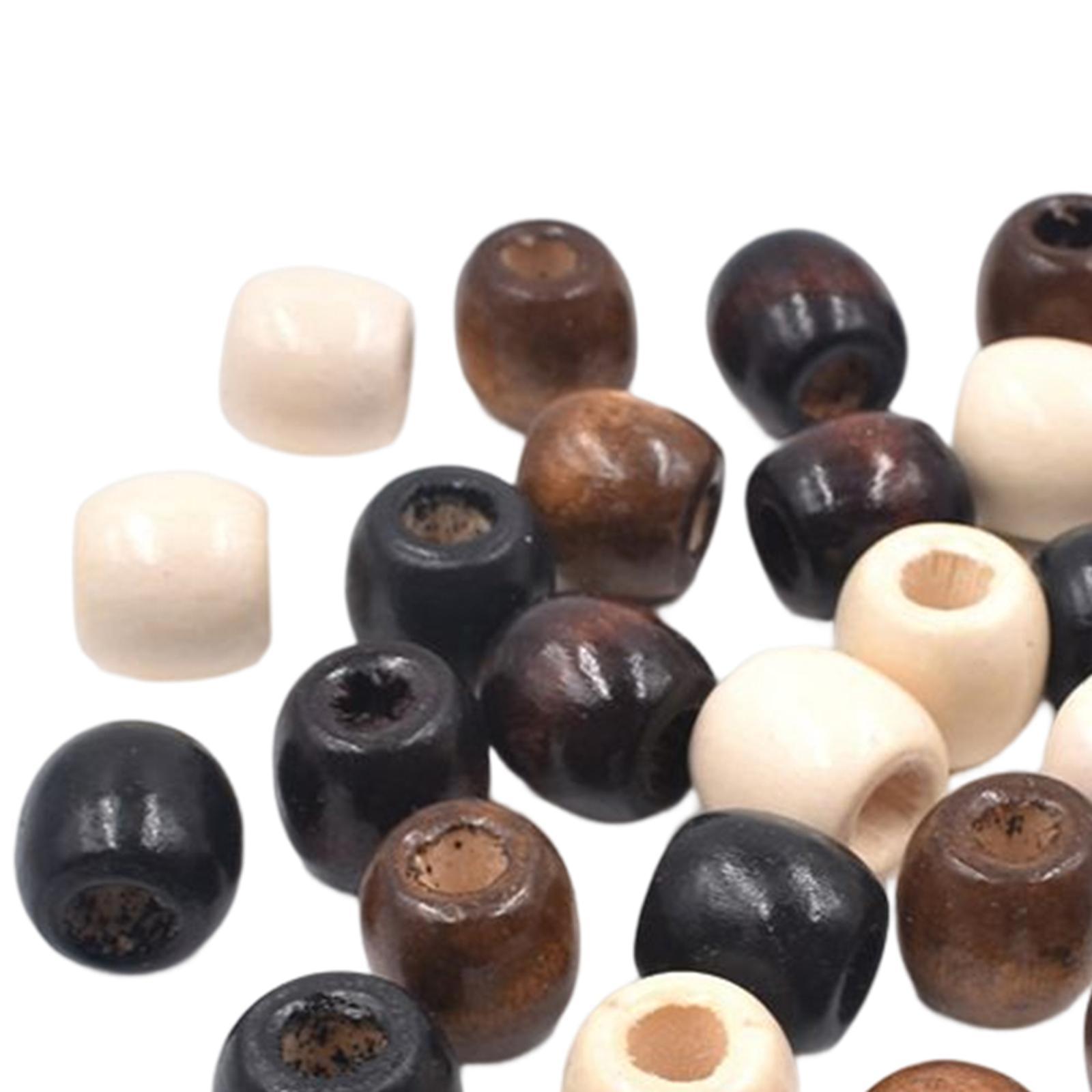 200Pcs Large Hole Wooden Beads Wood Loose Beads Beads for Threading
