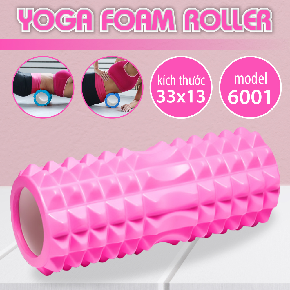 BG Con Lăn Massage Ống Lăn Dãn Cơ Foam Roller Tập Gym, Yoga, Thể Hình (hàng nhập khẩu) PINK