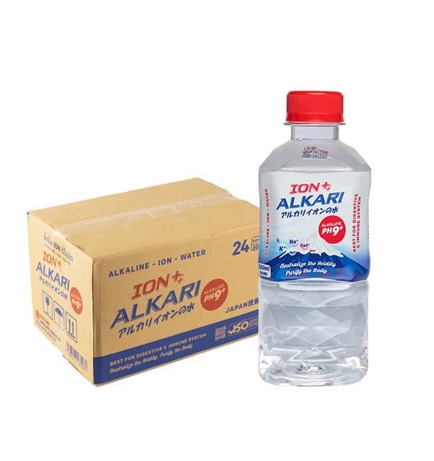 ￼Thùng 24 chai x 350ml Nước uống ION KIỀM PH9+ Alkari , thùng 24 chai , Giúp tăng cường đề kháng, làm chậm lão hóa