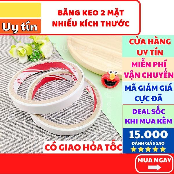 1 cuộn băng keo 2 mặt các size 12mm / 24 mm / 48 mm