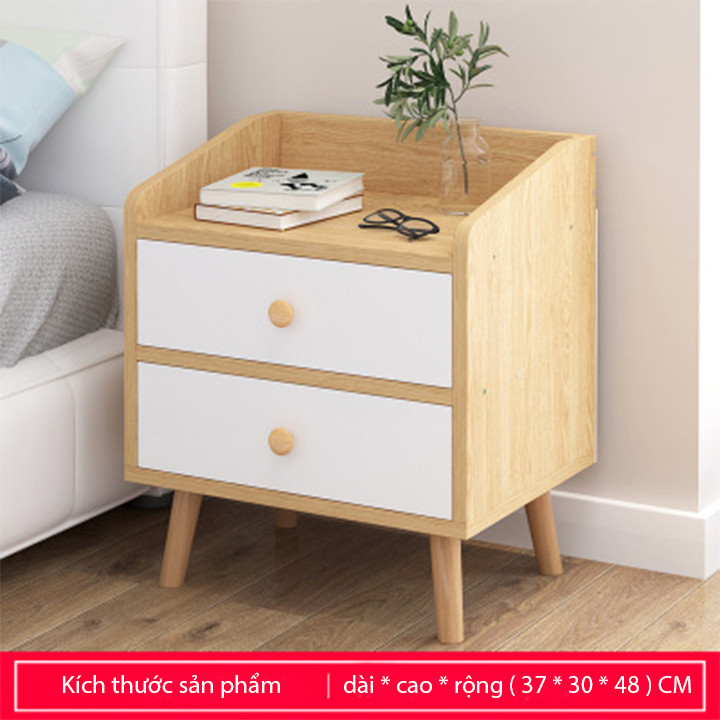 Tủ đầu giường có 2 ngăn kéo, táp đầu giường 2 ngăn kéo PUK001