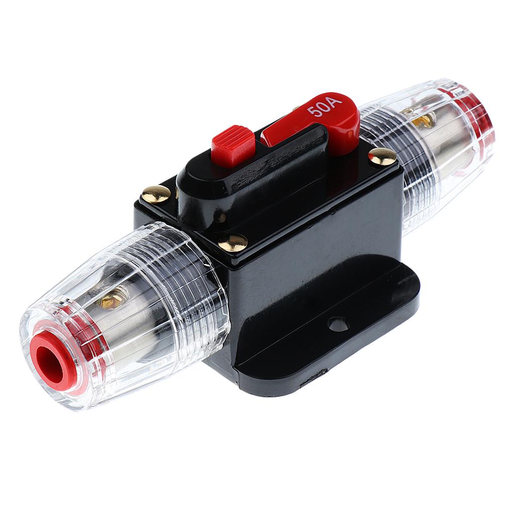 2pcs 12V-24V 50A Circuit Breaker Reset Fuse Car Boat Fuse Holder Waterproof Fuse For Protection System