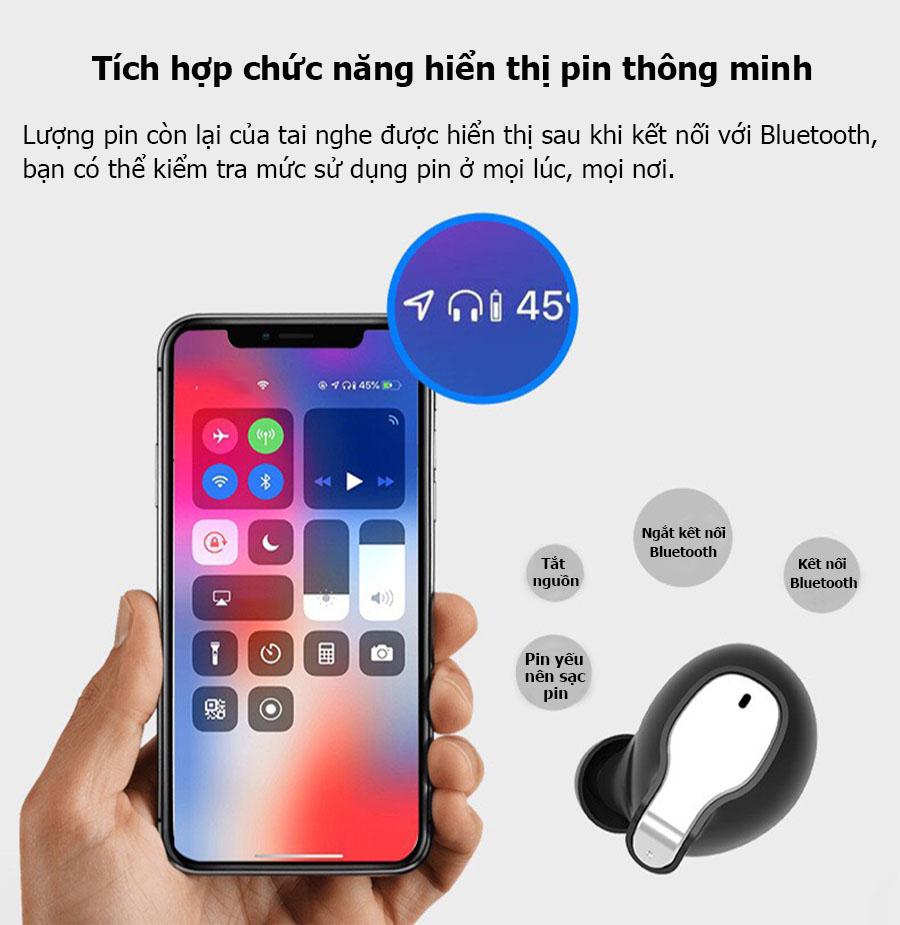 Tai nghe Bluetooth 5.0 - Tiện mang theo, an toàn, không lo hết pin