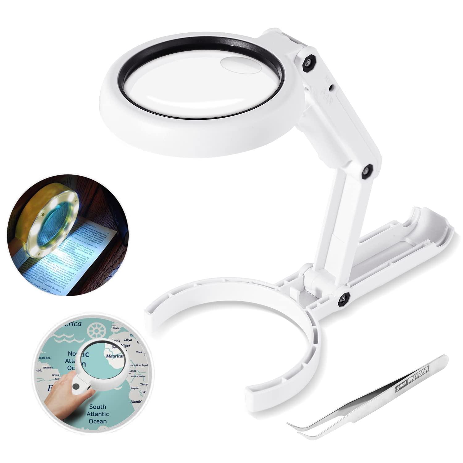 Hộp tay, bộ đồ ăn 5x 11x với hỗ trợ có thể gập lại, cho văn phòng, trang sức, báo, đọc, đồng hồ sửa chữa thủ công