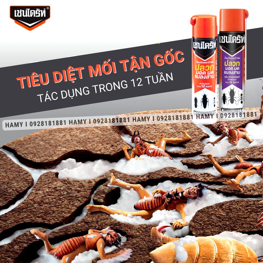 Bình Xịt Diệt Mối/Gián/Kiến/Côn Trùng. Chaindrite - Thailand (dung tích 600ml)