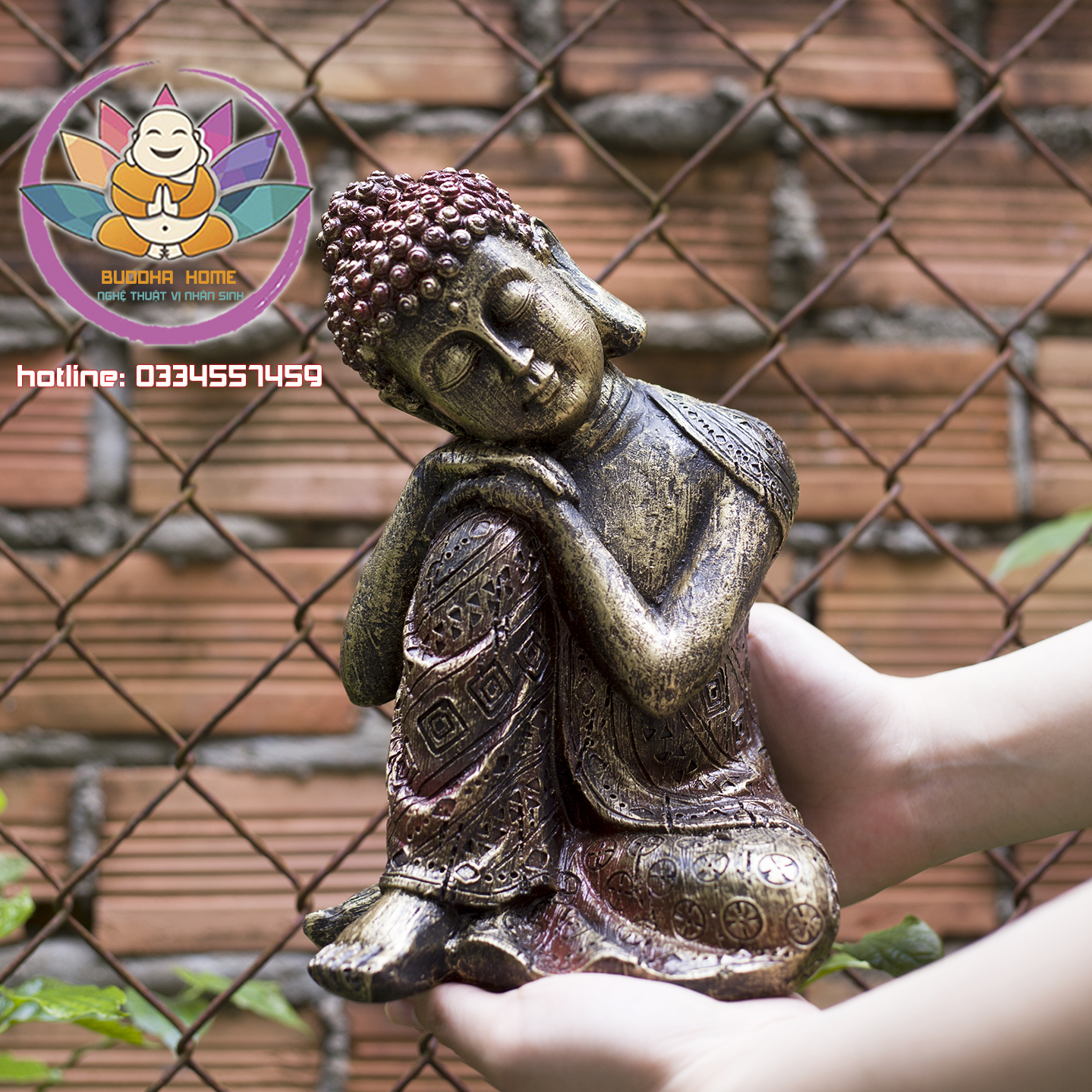 Tượng Phật An Nhiên đá đồng đỏ cây đồng cổ phong thủy thờ cúng