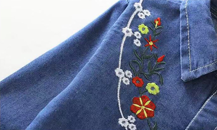 Sơ mi tay dài thêu hoa Quảng Châu cho bé gái 01183
