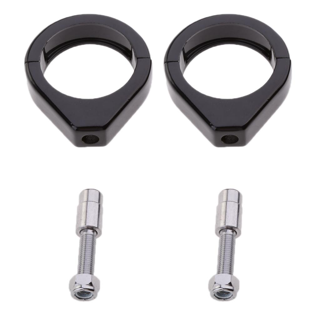2X Gắn Chân Đế 49 Mm Fork Ống Nhan Kẹp Cho Harley Softail Đen