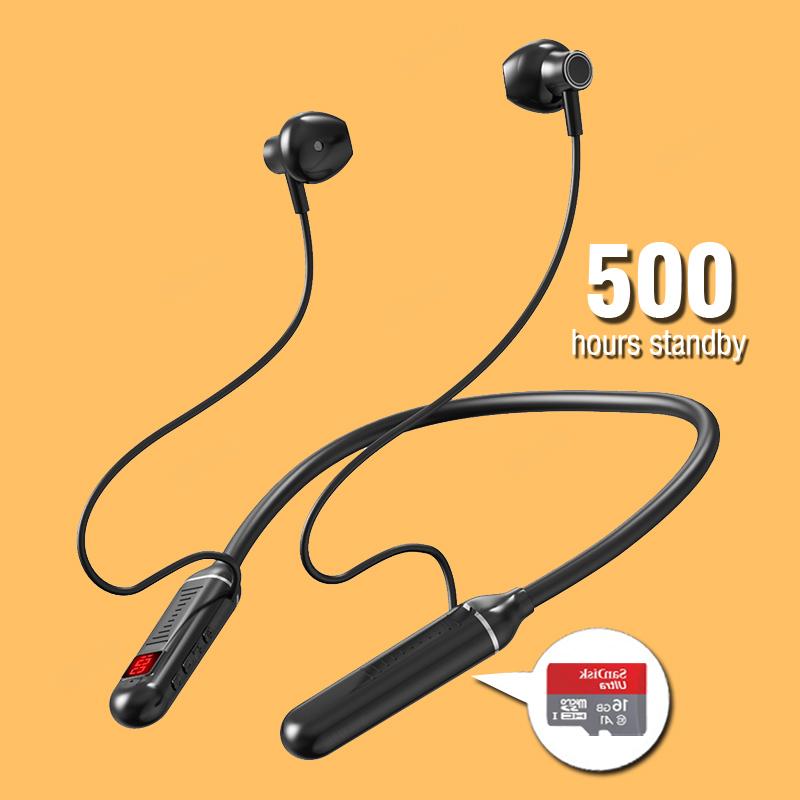 Tai nghe không dây đeo tai bluetooth pin dài 500 giờ với micrô Auriculares Tai nghe Sport cho thẻ TF