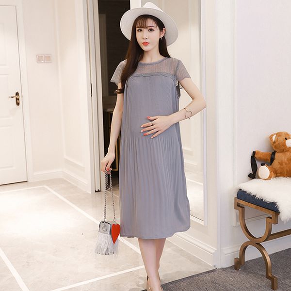 ĐẦM BẦU CHIFFON XẾP LY DÀI DR2309