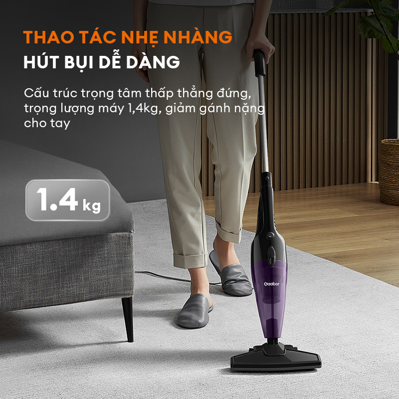 Máy hút bụi Gaabor GVCW-M15A02 lực hút siêu mạnh 16000Pa cầm tay nhỏ gọn bộ lọc 3 lớp sạch sâu - Hàng chính hãng