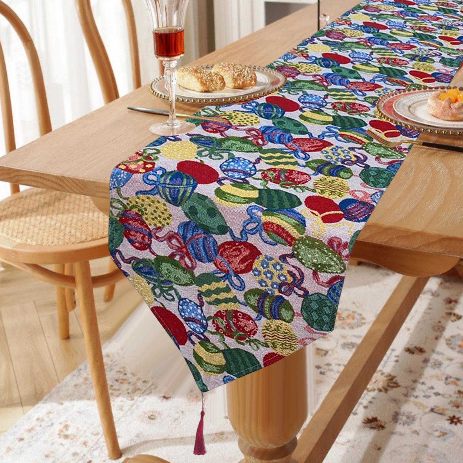 Cute Easter Table Runner Easter Eggs for Indoor Outdoor Holiday Dining