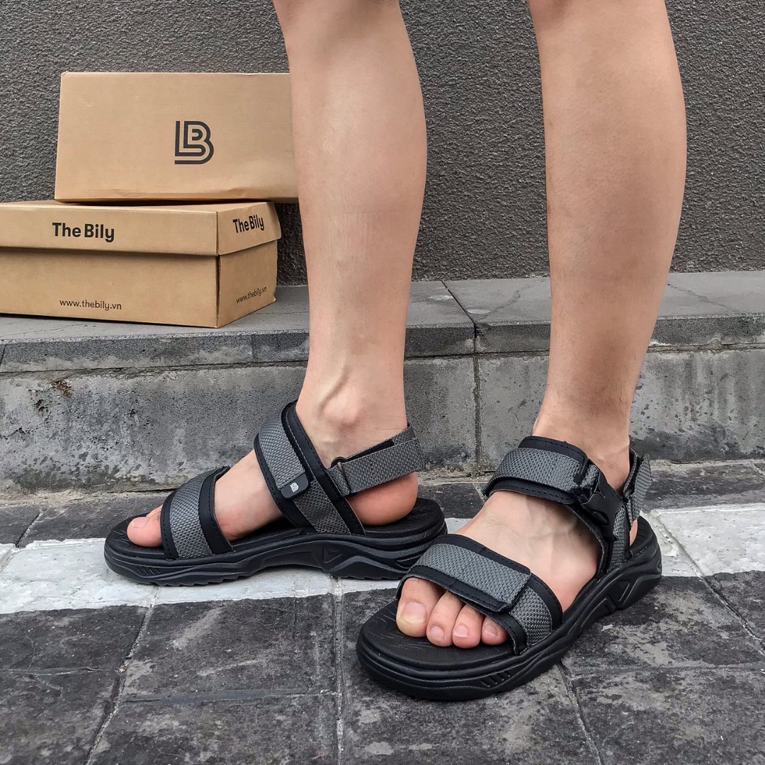 Giày Sandal Nam The Bily Quai Ngang - Màu Xám BL03X