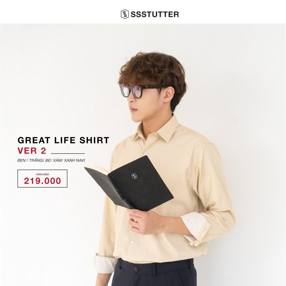 Áo sơ mi nam dài tay cổ đức form dáng vừa vặn SSSTUTTER vải cao cấp thoáng mát 5 màu linh hoạt Great Life Shirt Ver.2