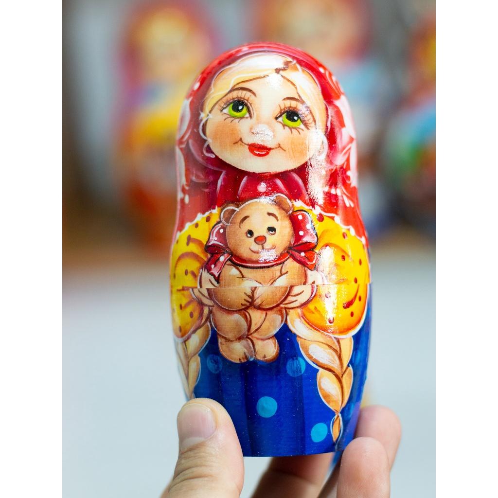 BỘ BÚP BÊ NGA MATRYOSHKA 5 LỚP 18CM "MISA ÔM THÚ CƯNG" CỰC ĐẸP VÀ DỄ THƯƠNG