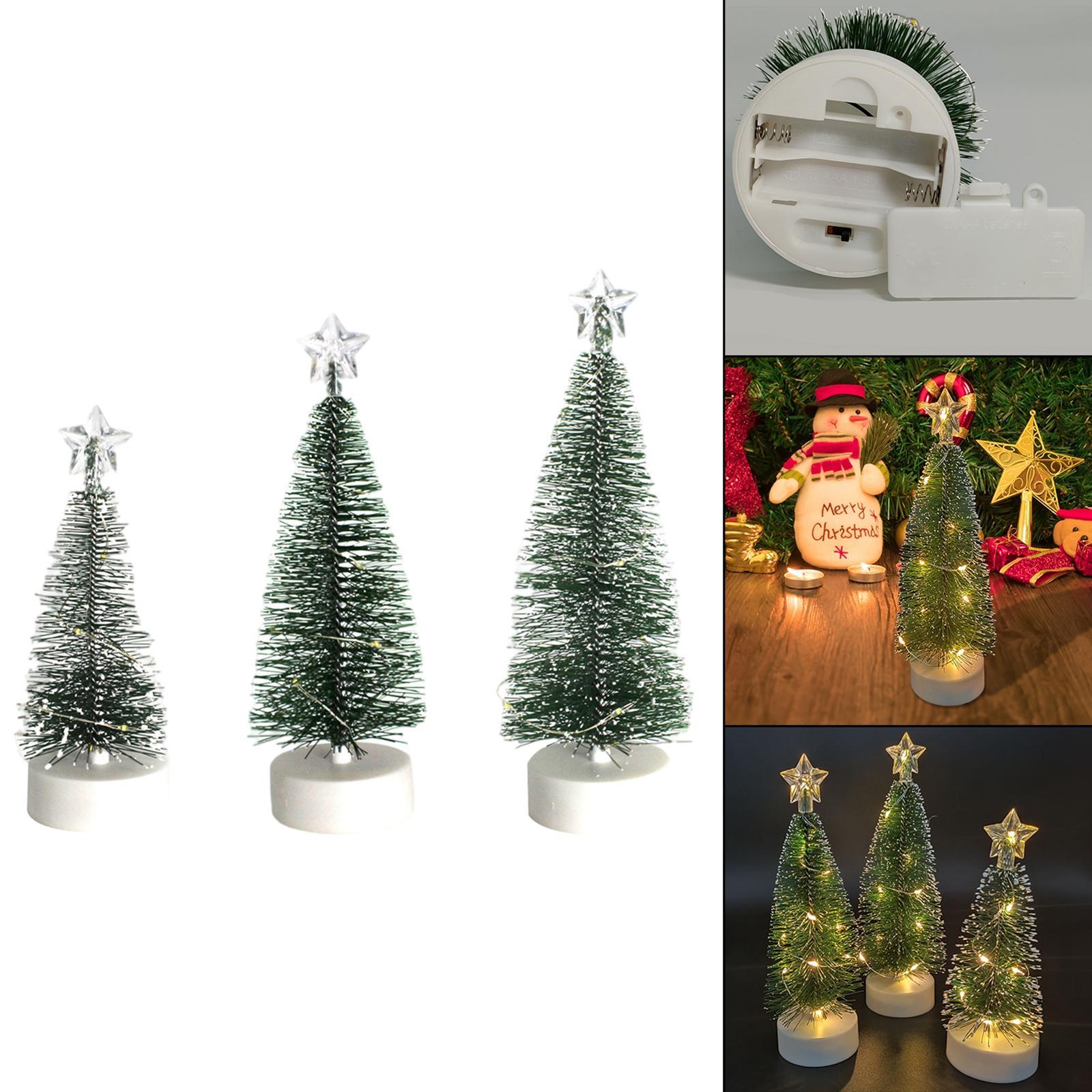 Set of 3 Miniature Christmas Trees Decorations  for Party Festival 3pcs S