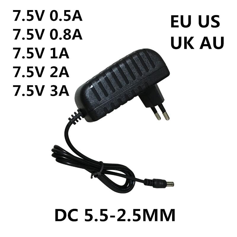 Universal AC 100-240V đến DC 7,5V 0,5A 0,8A 1A 2A 3A Bộ chuyển đổi chuyển đổi 7,5 V Volt Bộ chuyển đổi Bộ sạc bộ sạc: 7,5V 0,5A