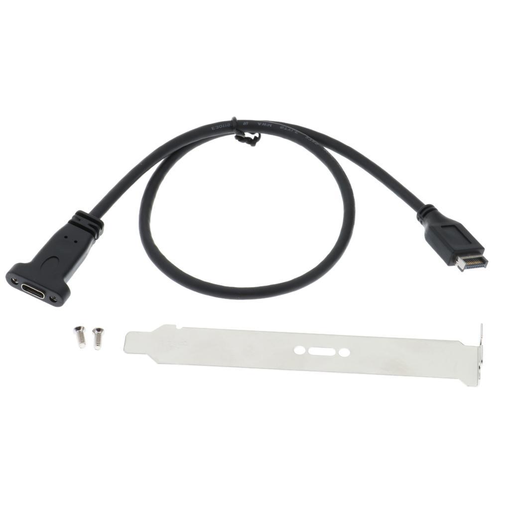 USB 3.1 Motherboard to USB-.1 Type C 2 Port External Bracket Panel