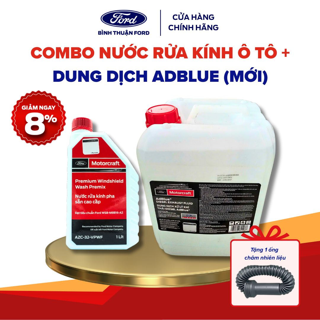 [COMBO GIÁ HỜI] Nước Rửa Kính Ô Tô Pha Sẵn 1L + Dung Dịch Xử Lý Khí Thải Động Cơ Ô Tô CTK ADBLUE 1811 10L