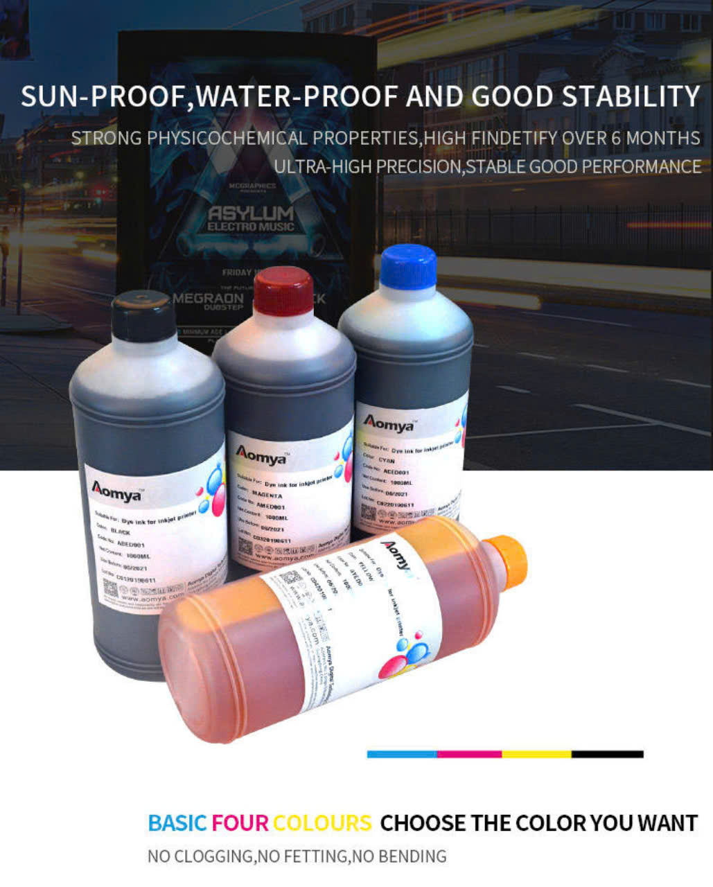 HCM- Free ship-Set 4 màu CMYK Mực nước Epson Dx5 I3200 loại 1 lít - Tiết kiệm chi phí, hàng nhập khẩu.