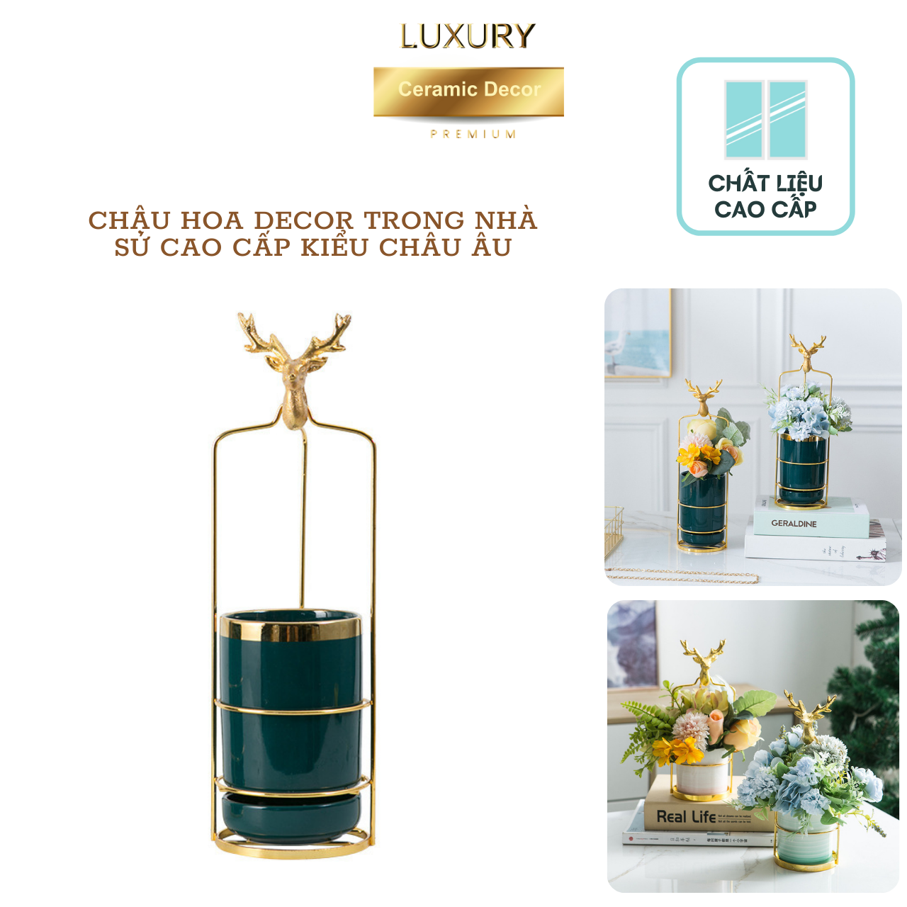 Giỏ Treo Chậu Hoa Ban Công Trong Nhà, Chậu Hoa Trang Trí Cao Cấp Màu Ngẫu Nhiên DECOR LUXURY - Hàng Nhập Khẩu