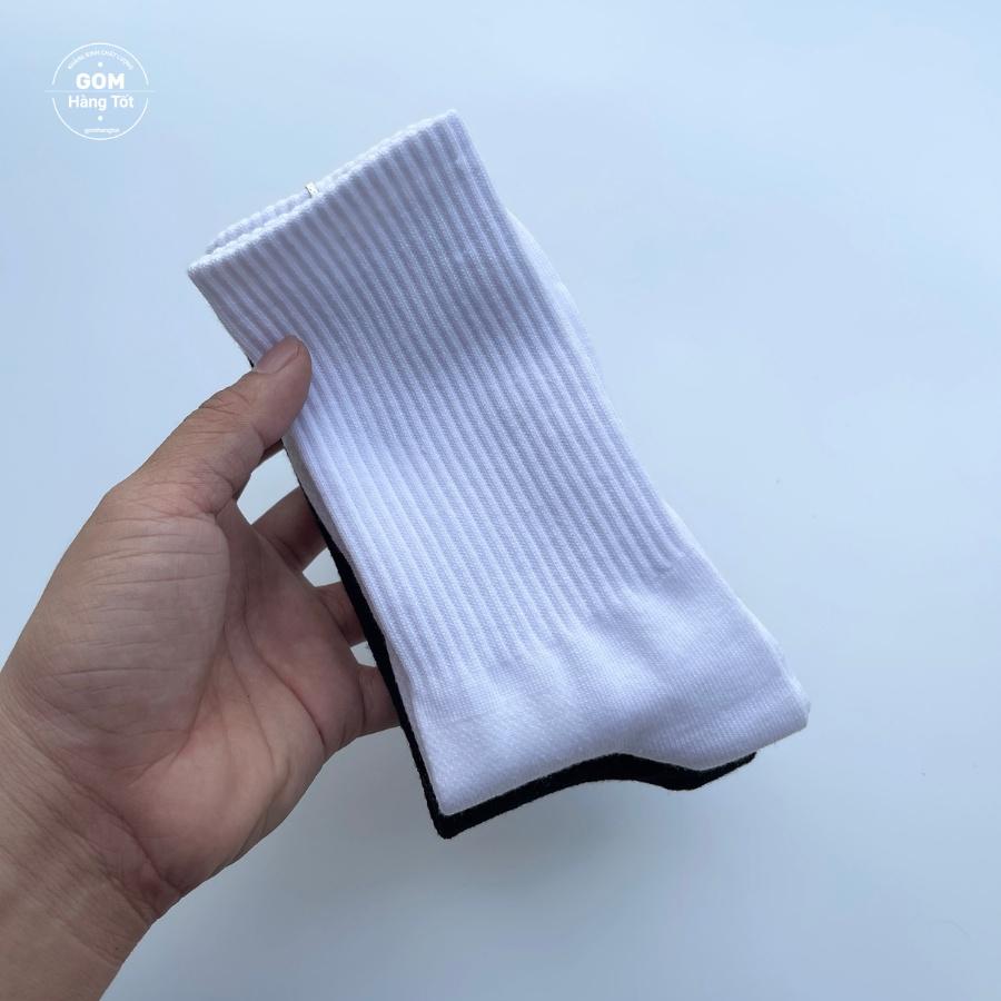 Combo 10 Đôi Tất Cổ Cao Trơn Màu Unisex, Vớ Nam Nữ Cổ Cao Êm Mềm Đi Mát - KLB-TRONCAO-GANTAM-CB10