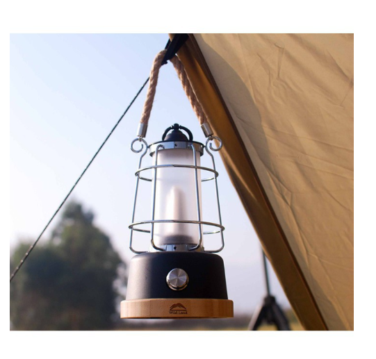 Đèn Led dã ngoại pin sạc phong cách Retro Hemp Rope Lantern Wild Land