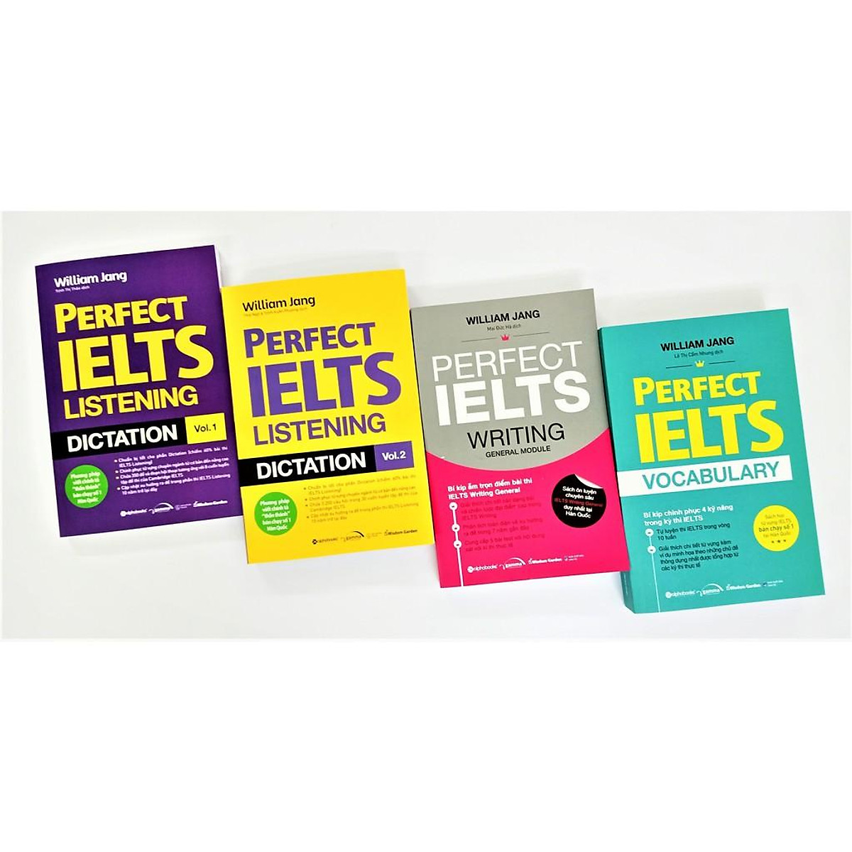 Combo Perfect IELTS: Perfect IELTS Listening Dictation Vol.1 + Perfect IELTS Listening Dictation Vol.2 +Perfect IELTS Writing + Perfect IELTS Vocabulary