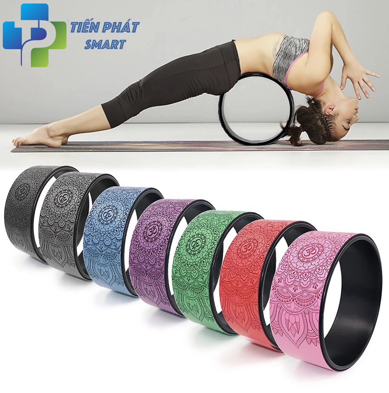 VÒNG TẬP YOGA PU CỠ 33*14CM KHUNG NHỰA ABS  CHỊU LỰC 300kg BỌC PU IN HOA VĂN ẤN ,THẨM MỸ ĐẸP,SANG TRỌNG,CHỐNG TRƠN TRƯỢT 100