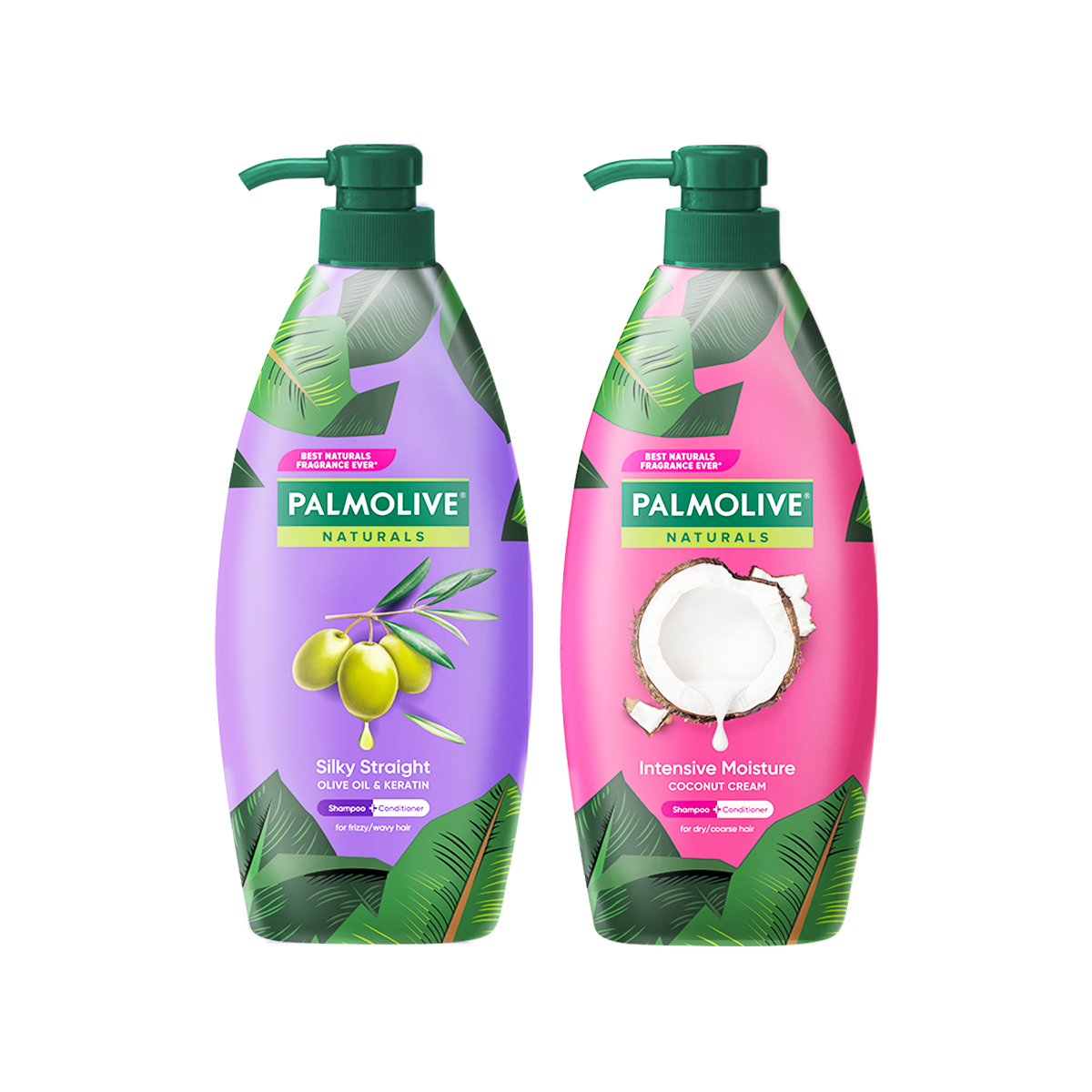 Bộ 2 dầu gội Palmolive 600ml Sữa dừa và Keratin kết hợp quả ô liu 600ml