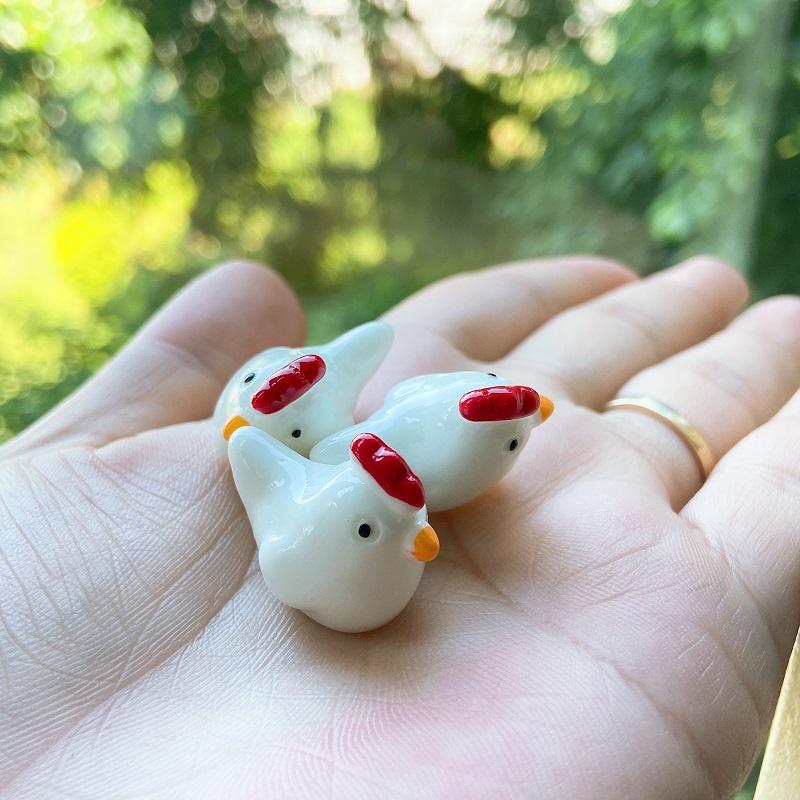 Tiểu cảnh mini ️ Gia đình gà con tiểu cảnh trang trí sen đá, sân vườn, bể cá, bể terrarium
