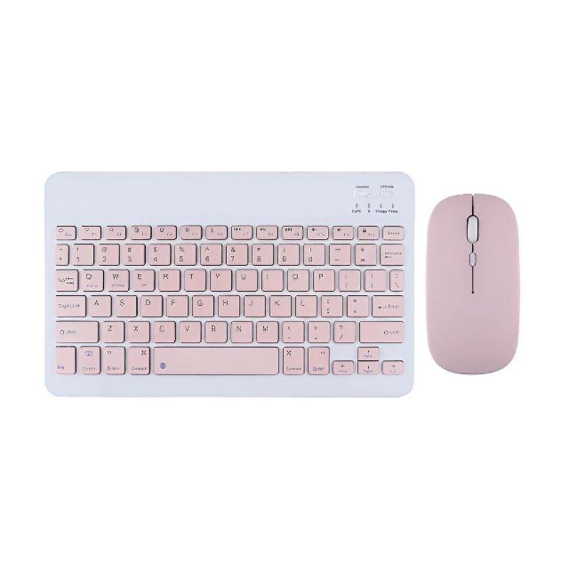 Combo bàn phím và chuột bluetooth không dây sạc type C mini 10 inch cho điện thoại - hàng nhập khẩu