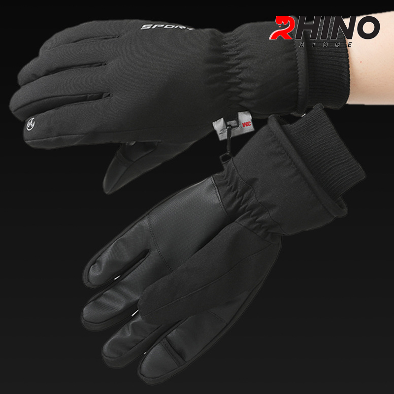 Găng tay cụt ngón chống gió, bao tay giữ ấm mùa đông lót lông Rhino G907 freesize