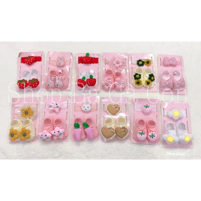 Set băng đô tất cho bé