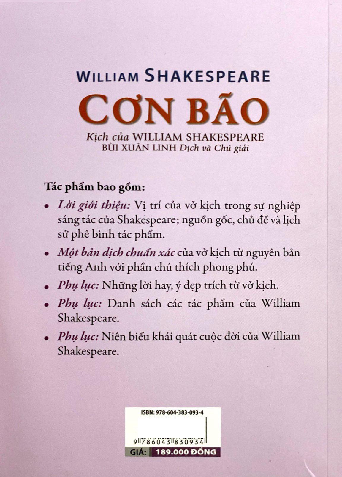 Sách - Cơn Bão - The Tempest