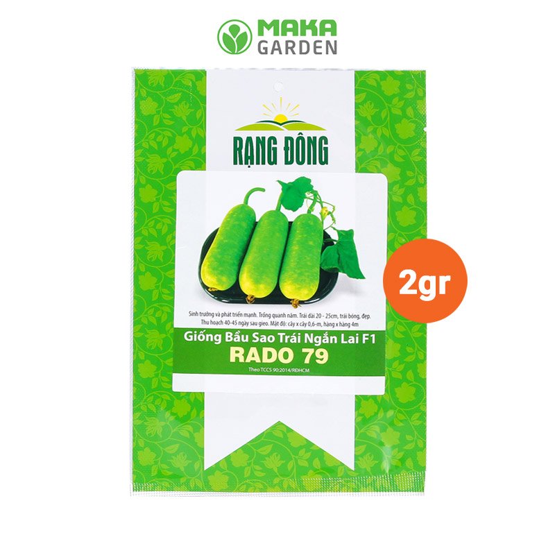 Hạt Giống Bầu Sao Lai F1 Rado 79- Gói 2Gr - Trái Ngắn , Siêu Đậu Trái, Dễ Trồng