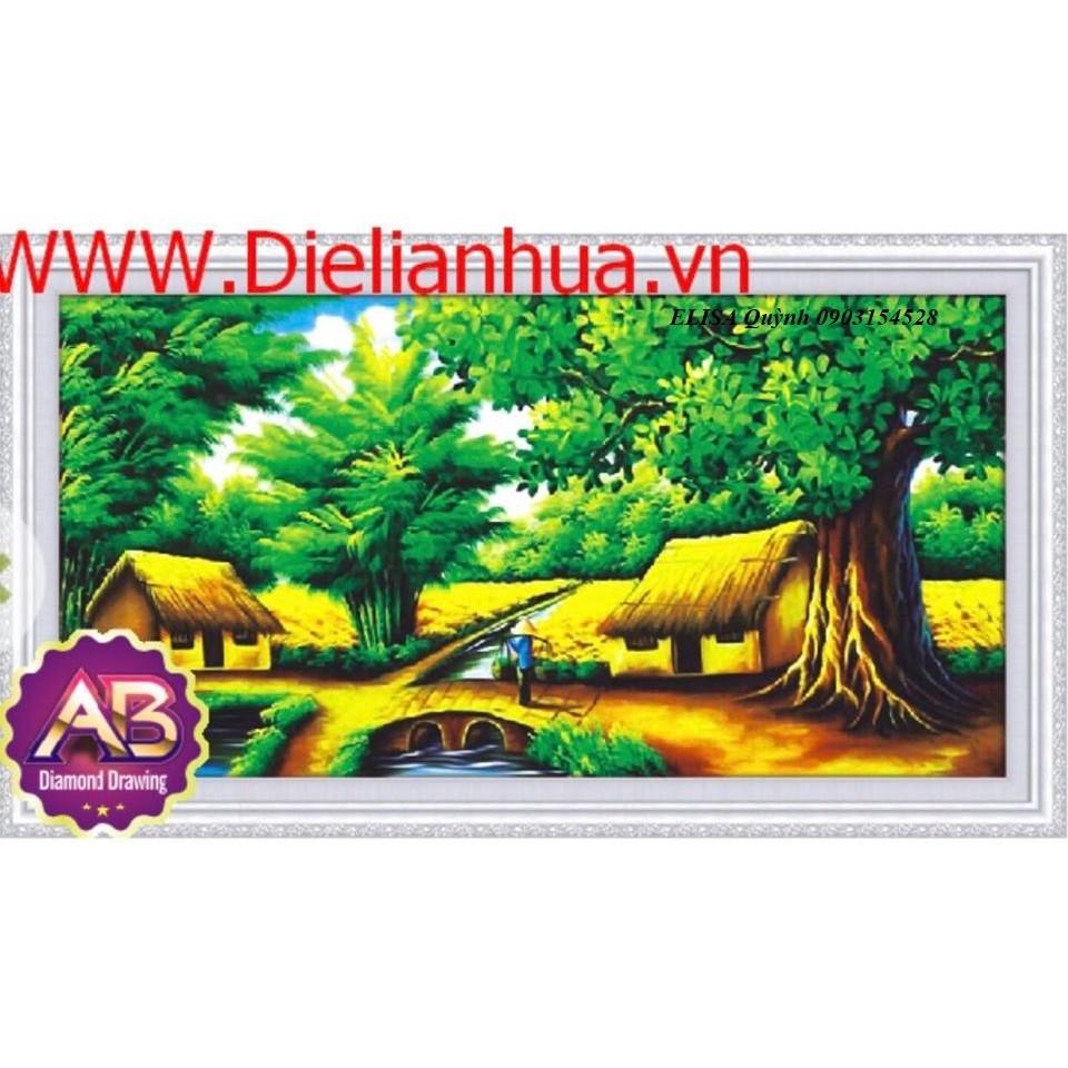 Tranh đá sông nước ruộng đồng DF391 - kích thước: 100 *55cm.