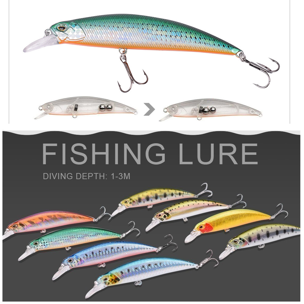 [ĂN LÀ DÍNH] mồi lure minnow M095 nặng 15gam, mồi giả câu cá chẽm cá hồng hiệu quả, mồi lure chìm câu biển dạ quang, mồi giả câu cá nhồng biển cá bass, mồi câu lure cá tráp cá măng, mồi giả câu cá biển cao cấp