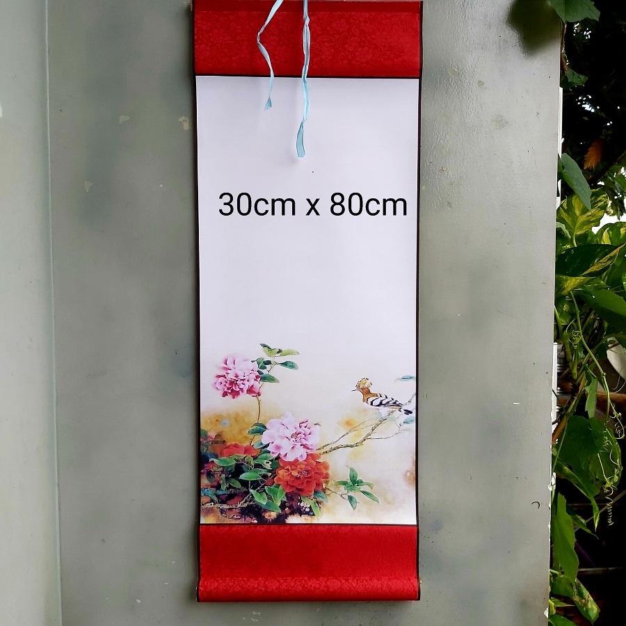 Bộ 4 biểu lụa viết thư pháp in tranh 4 mẫu kích thước 30cm x 80cm