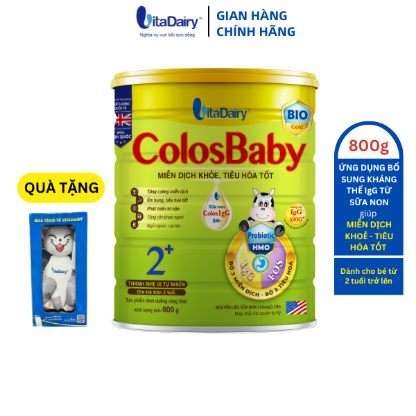 COLOSBABY BIO GOLD 2+ 800g hỗ trợ tiêu hóa tốt, miễn dịch khỏe cho bé - VitaDairy
