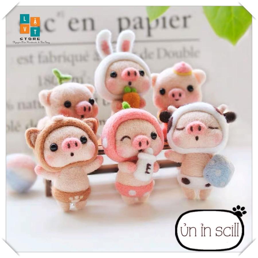 KIT LEN CHỌC ỦN ỈN SCILL - Needle Felting Pig - Handmade, Quà Tặng, DIYS