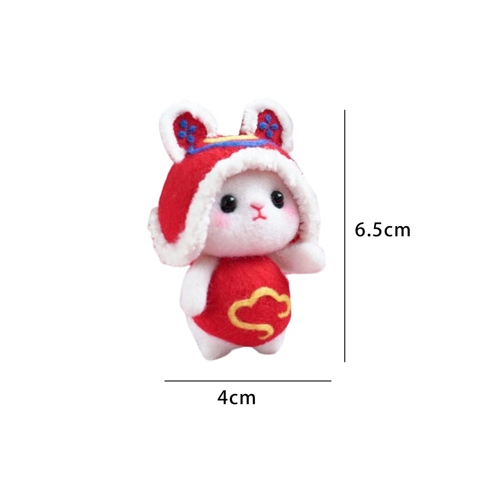 Mini Rabbit Wool Felt Kits Christmas 2023 Rabbit Year DIY Material Package Festival Toy for Handicraft Lover Beginners Beginner Kit