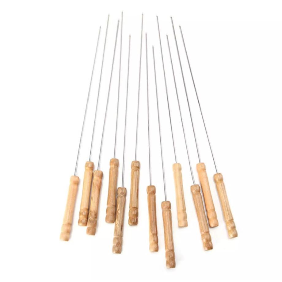 Set 10 xiên nướng chuôi gỗ dài 30cm